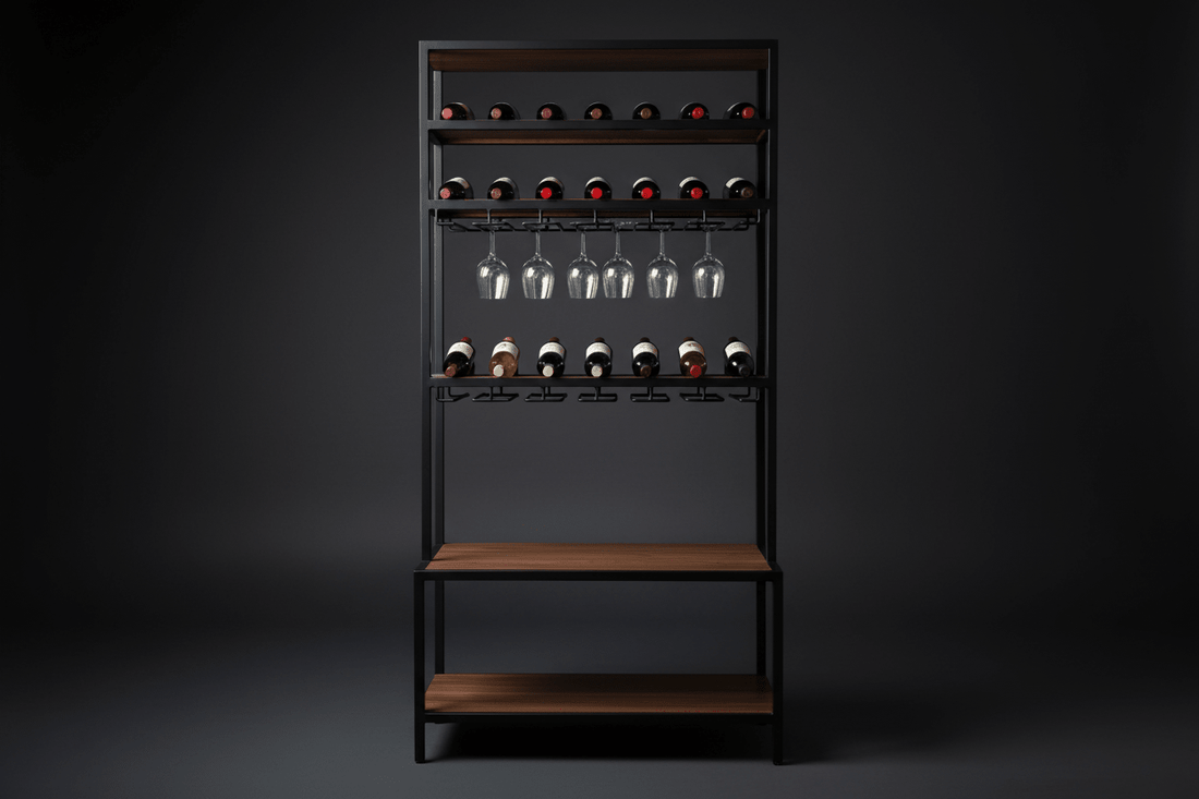 Mueble para Vinos Bar Industrial Nogal - La Cava