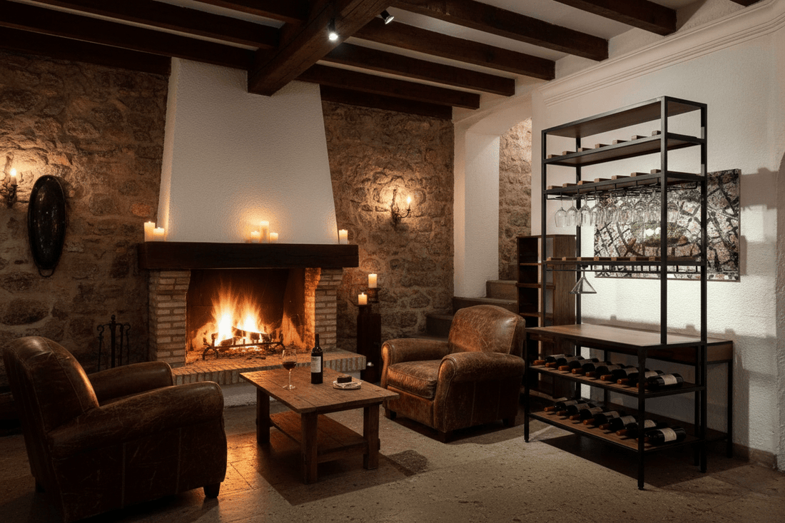 Mueble para Vinos Bar Industrial Nogal - La Cava