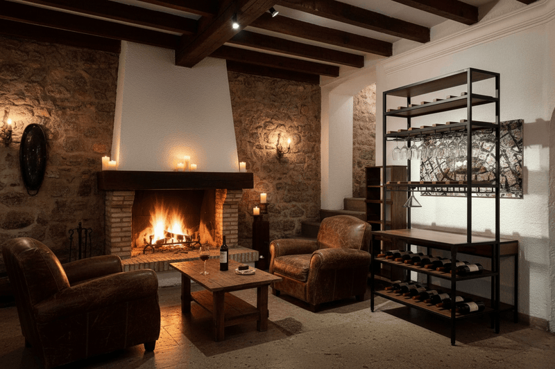 Mueble para Vinos Bar Industrial Nogal - La Cava