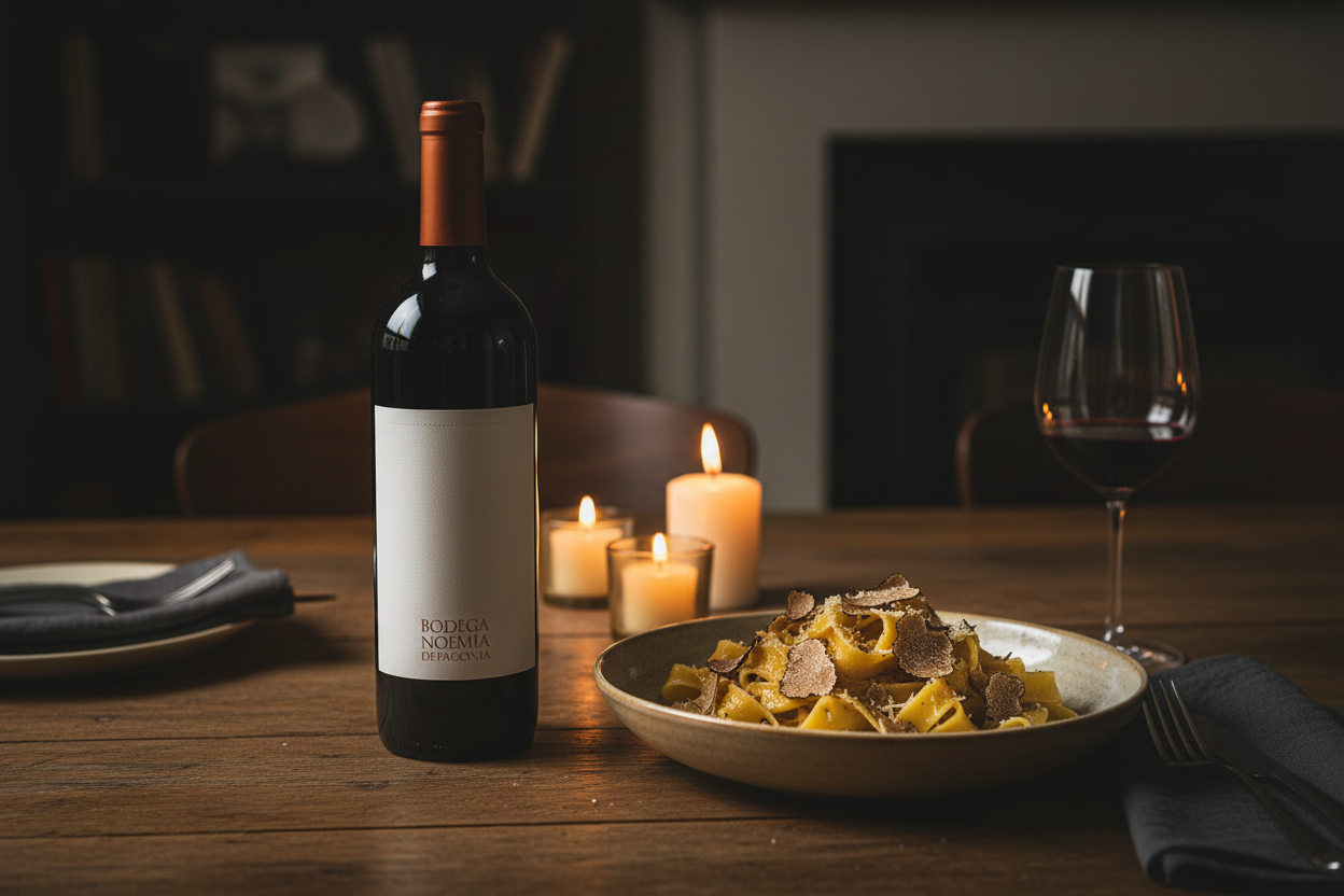 Noemía Malbec con Pappardelle y Trufa