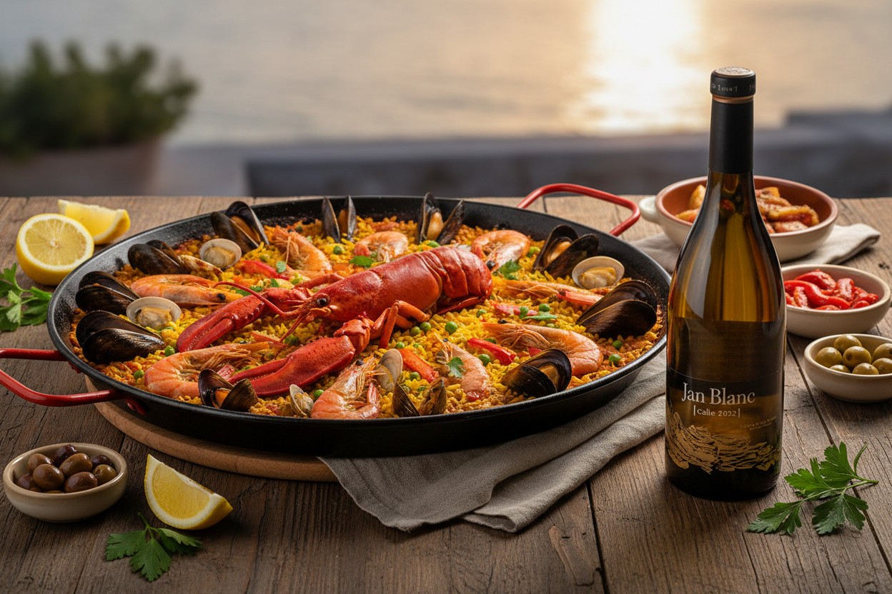 Paella de mariscos con Jan Blanc