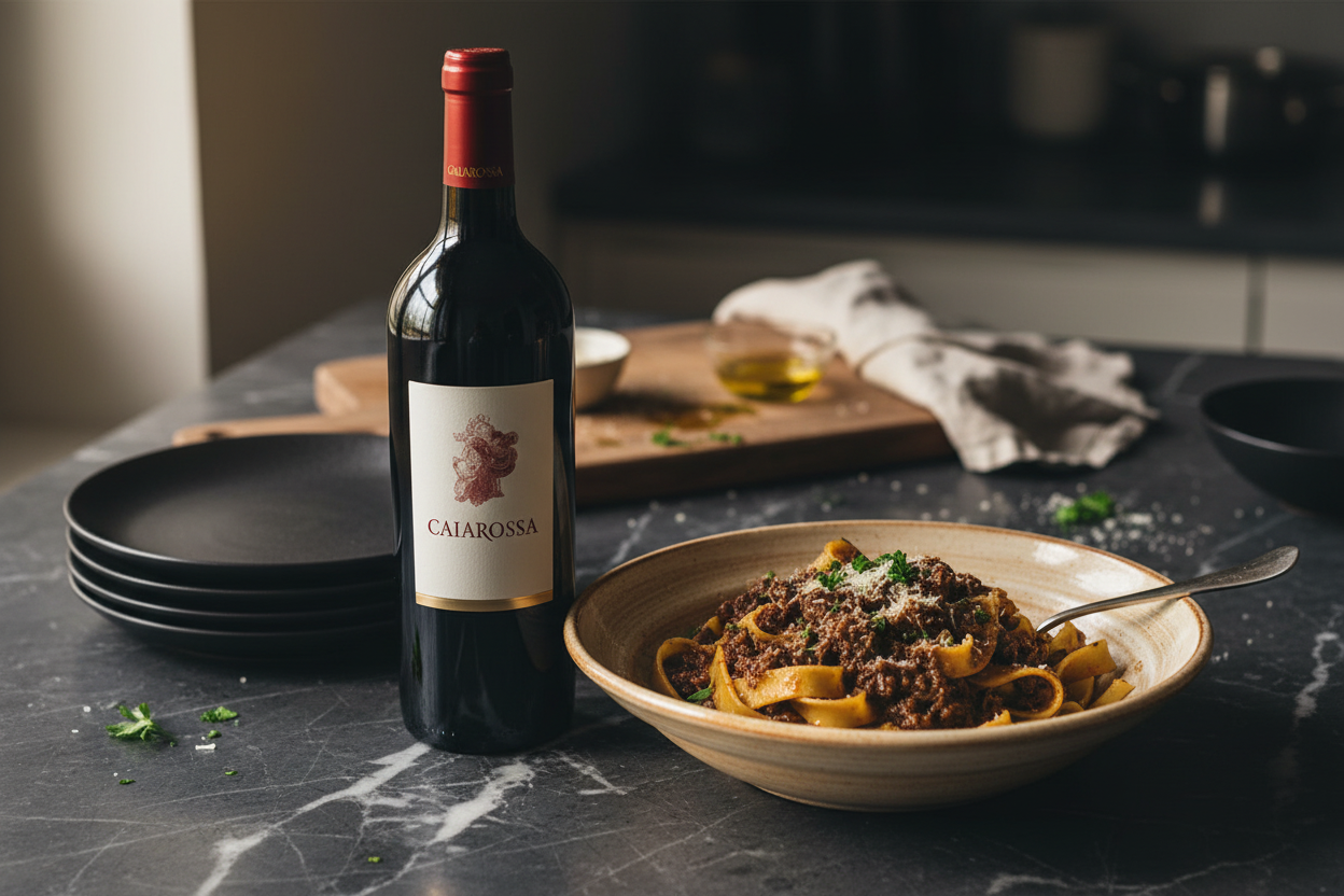 Pappardelle con ragù de jabalí — Caiarossa 2018