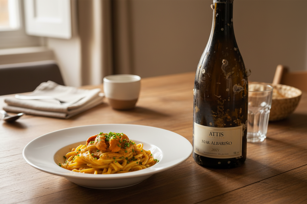 Pasta con erizo de mar