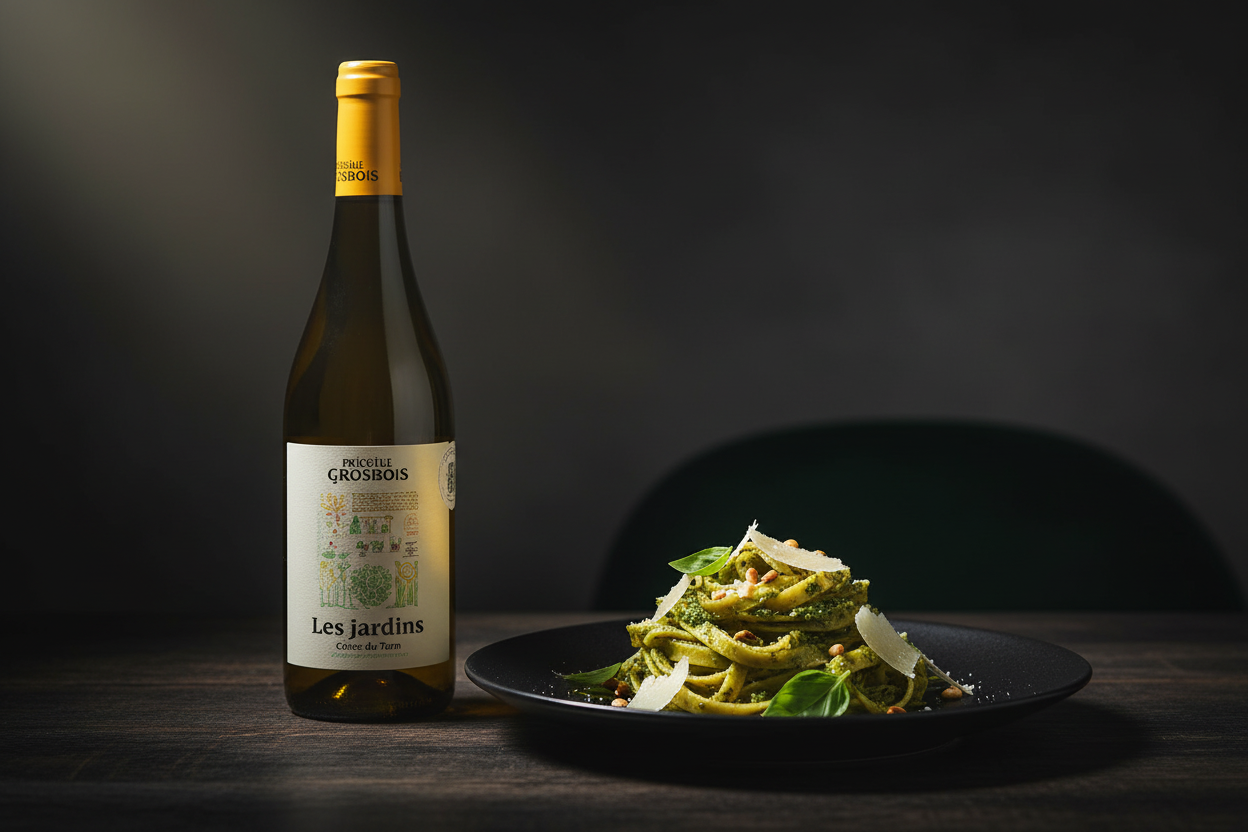 Pasta con hierbas con Les Jardins