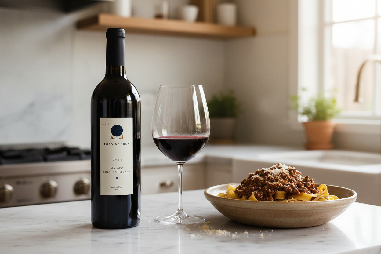 Pasta con Pozo de Luna Malbec