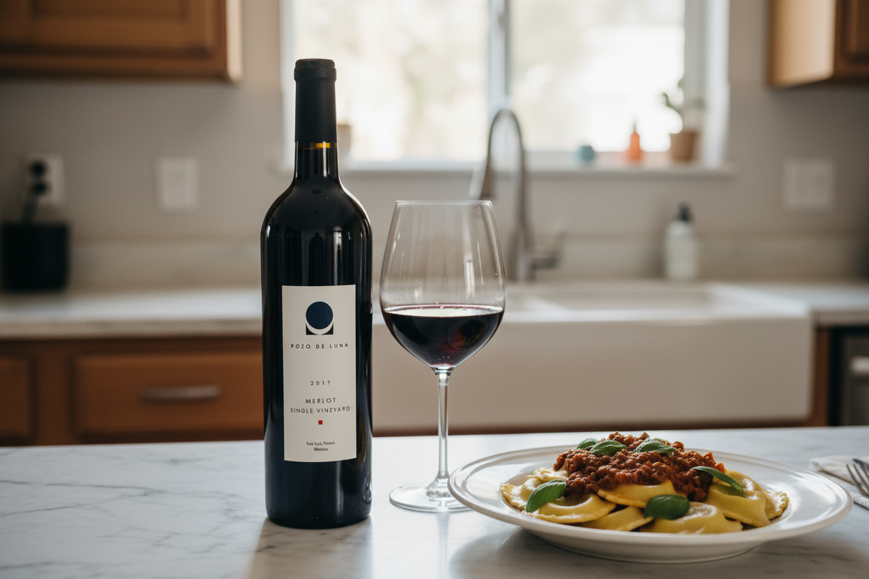 Pasta con Pozo de Luna Merlot
