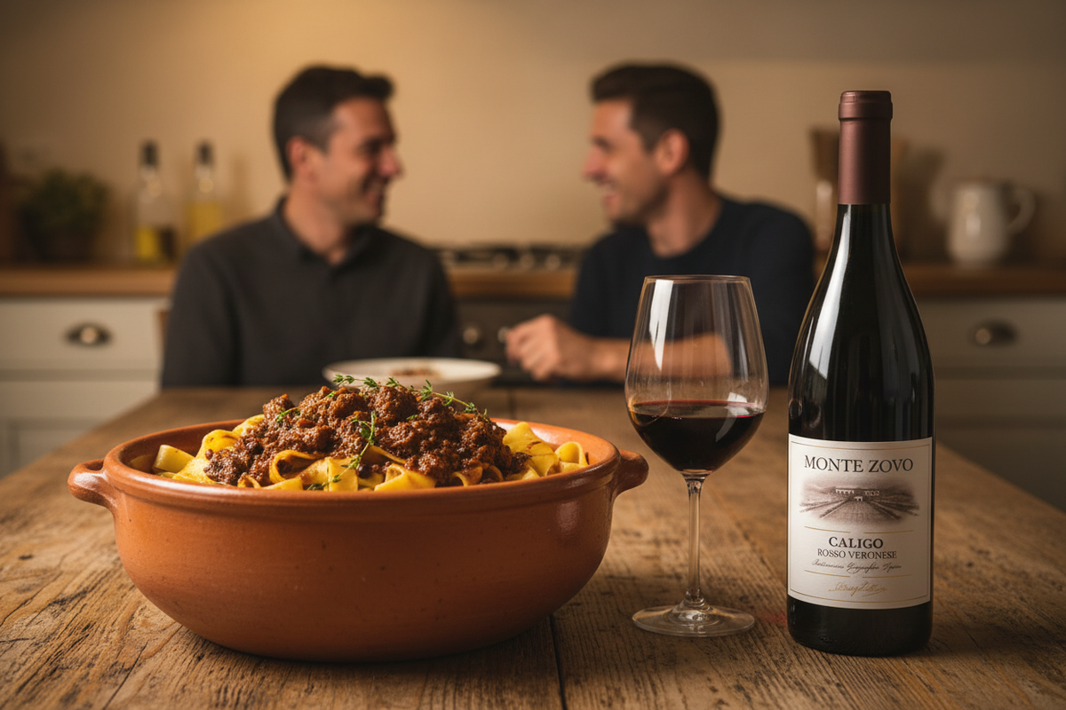 Pasta con ragù de jabalí