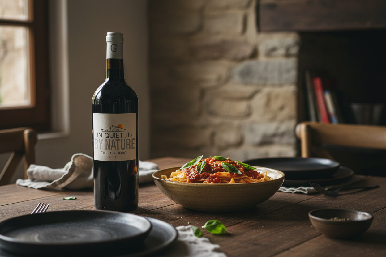 Pasta con tomate con In Quietud