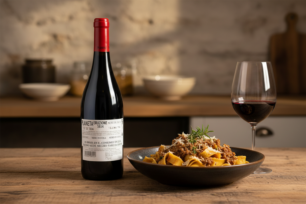 Pasta jabalí con Eruzione 1614