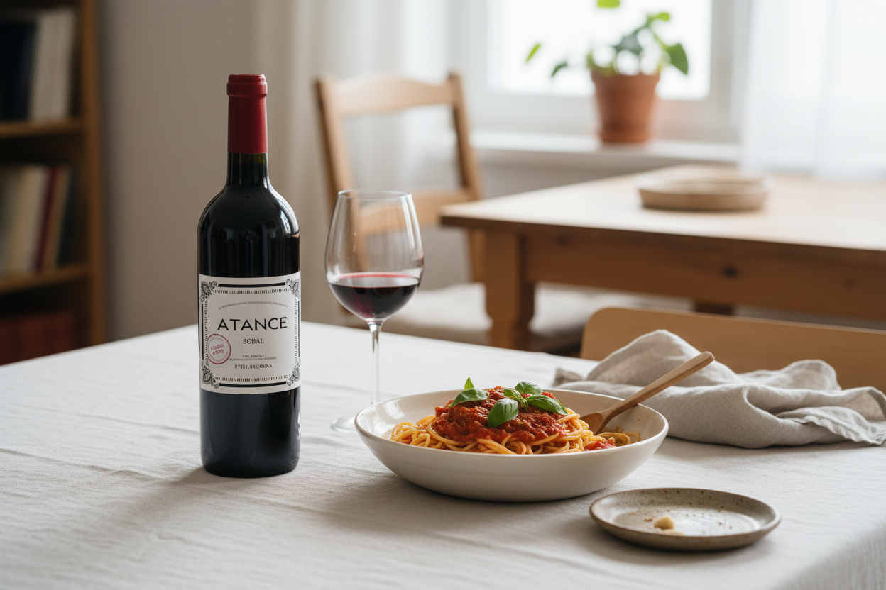 Pasta pomodoro con Atance Bobal Ecológico