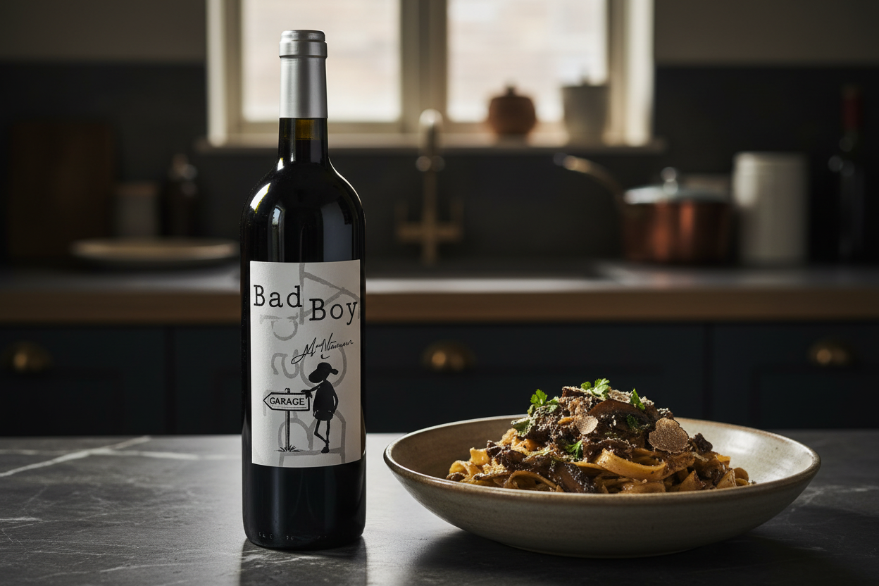 Pastas con hongos y trufa — Thunevin Bad Boy 2016