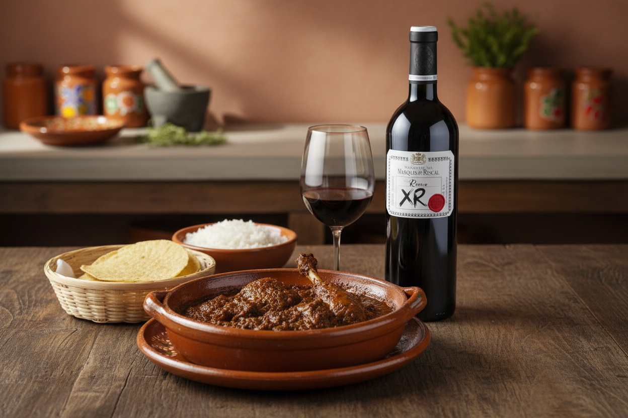 Pato en salsa de chiles secos