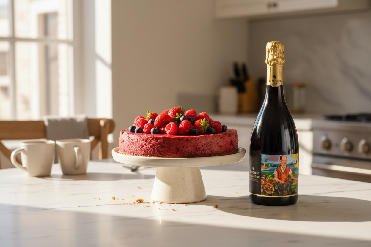 Pay de queso con frutos rojos