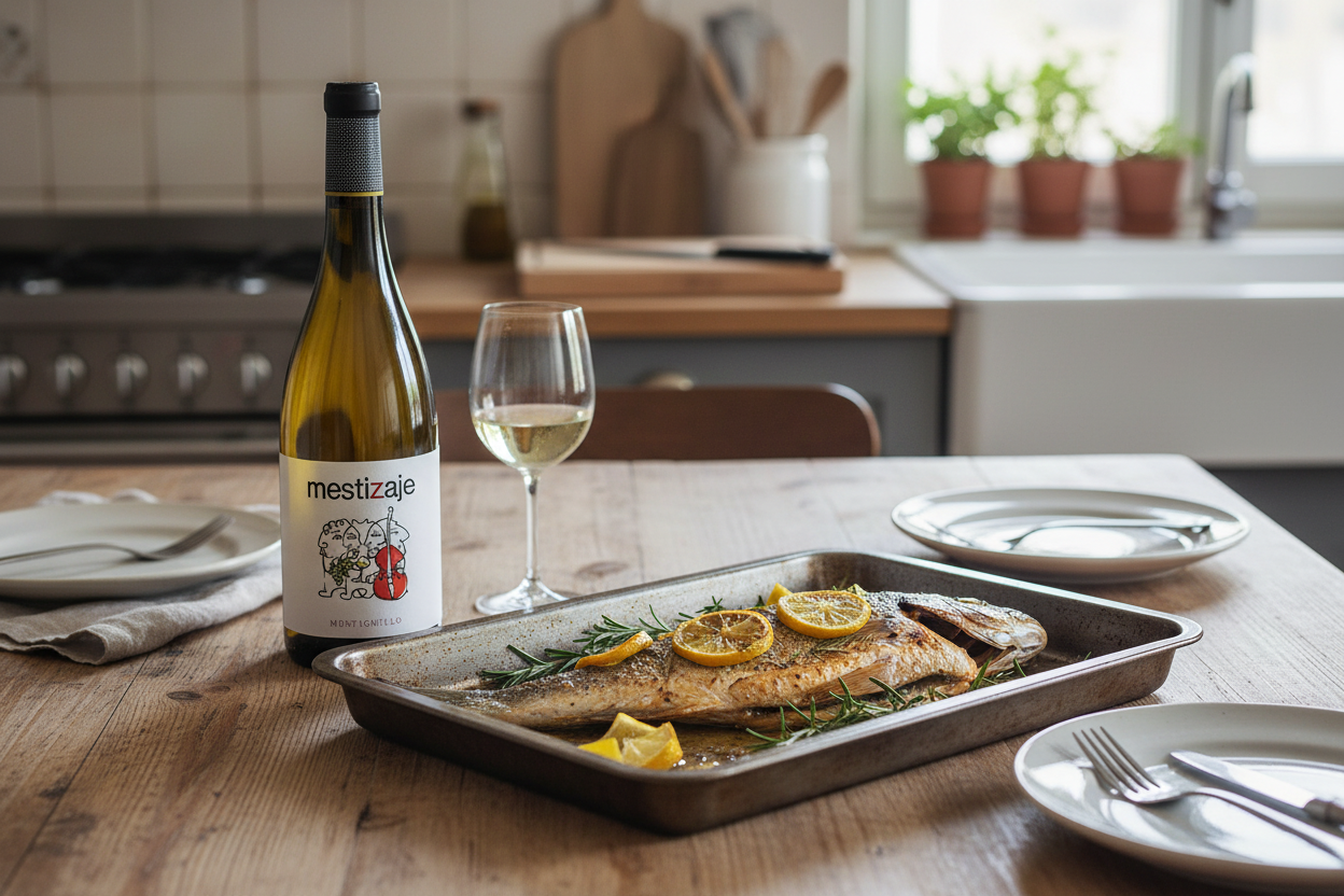 Pescados al horno con Mestizaje Blanco 2024