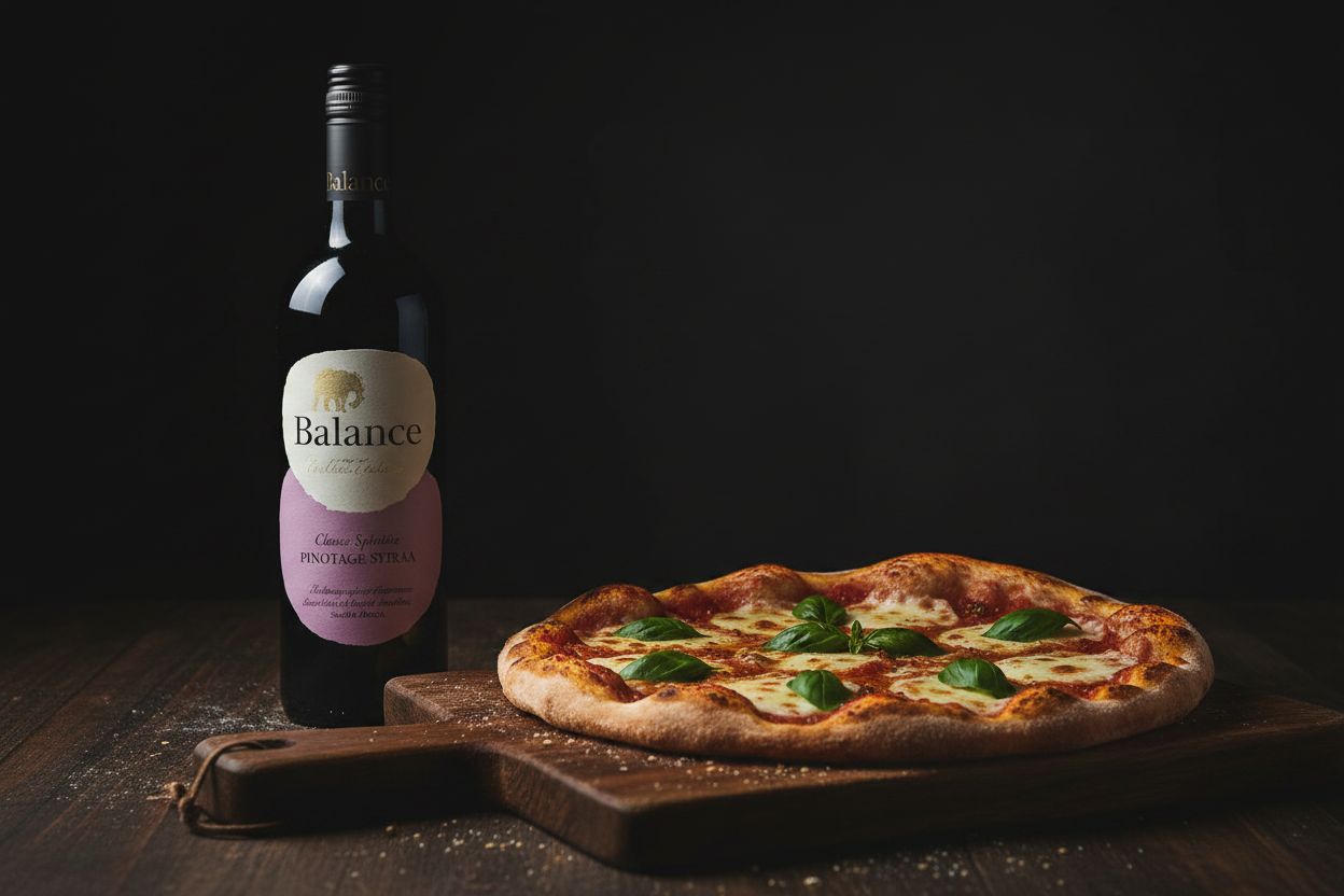Pizza con Pinotage Syrah