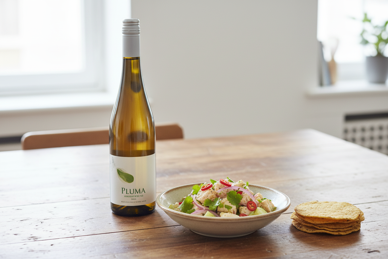 Pluma Vinho Verde con ceviche
