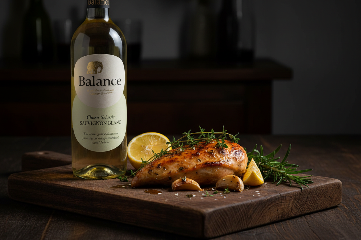 Pollo a las hierbas con Balance Sauvignon Blanc