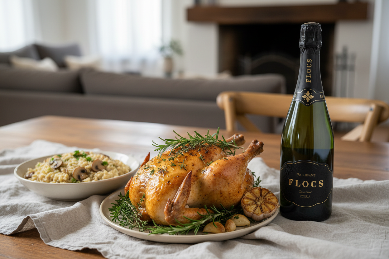 Pollo asado con risotto
