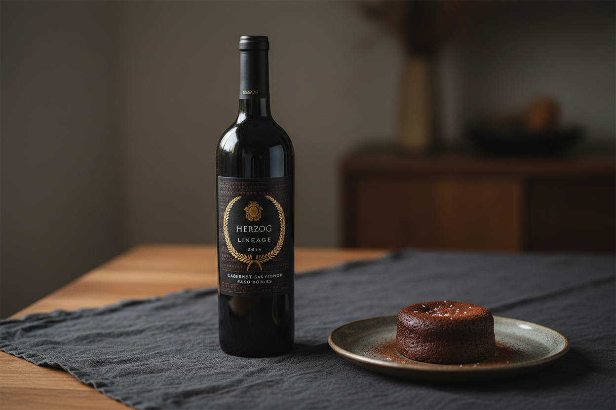 Postres de cacao — Herzog Lineage Cabernet Sauvignon