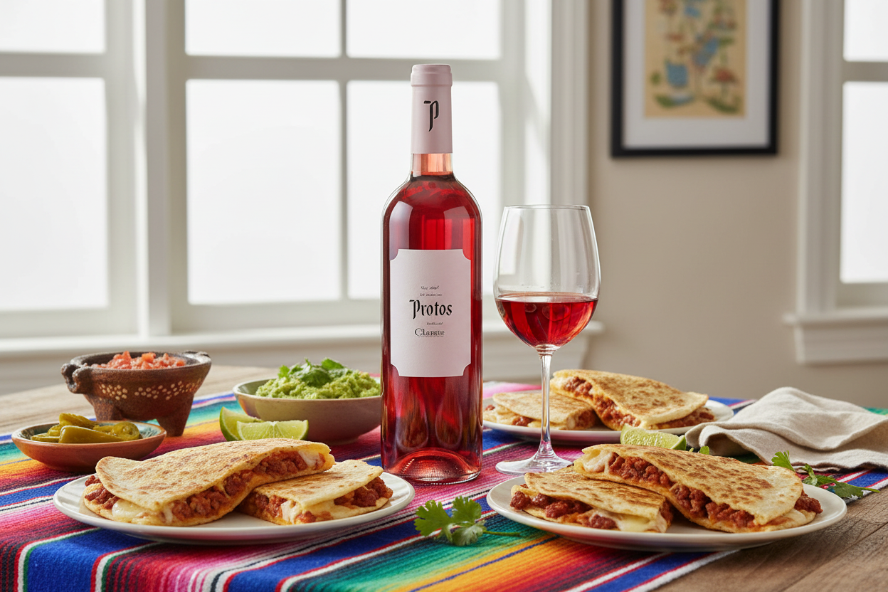 Protos Clarete Rosado D.O. Cigales - Quesadillas de Chorizo