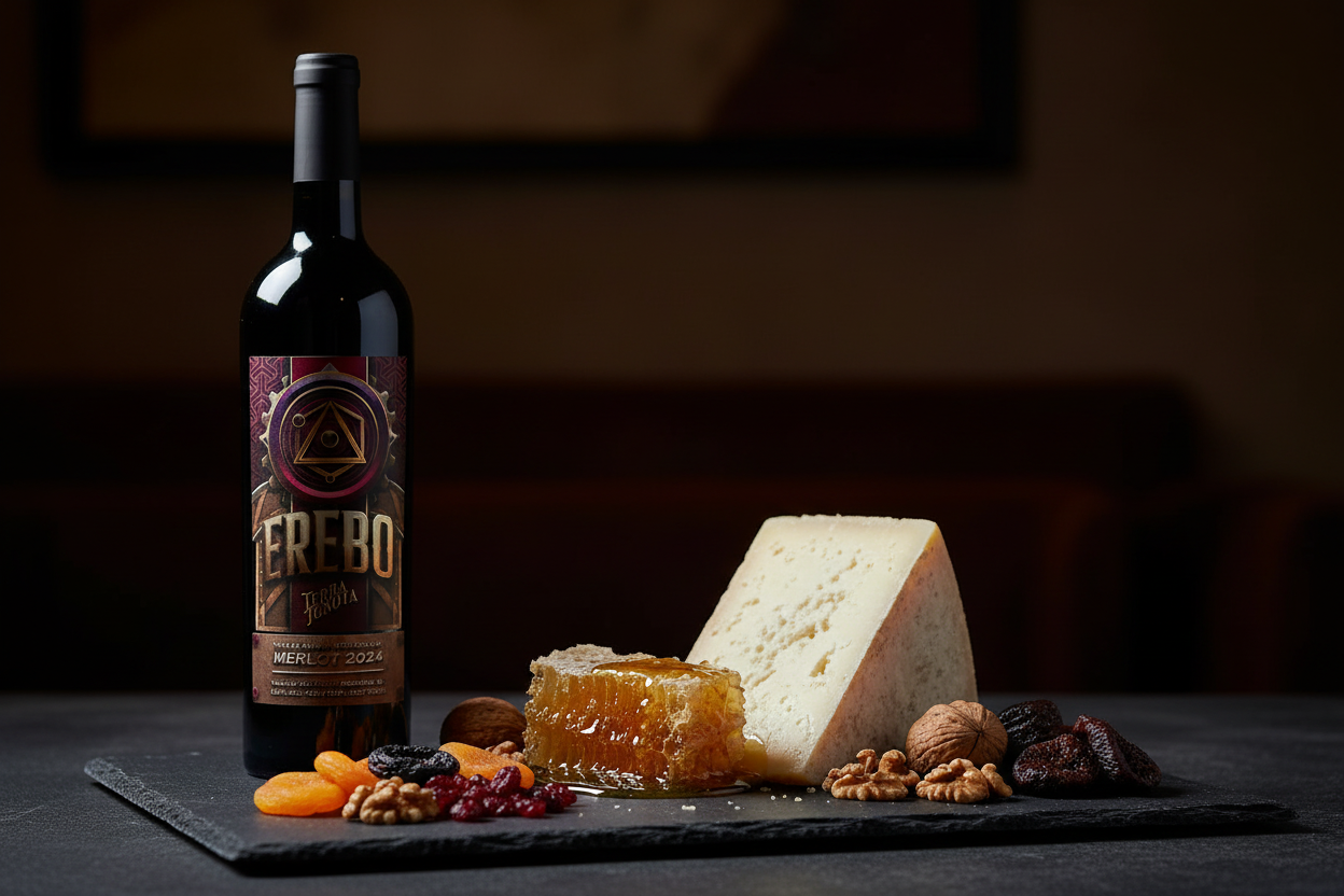 Provolone con Erebo Merlot