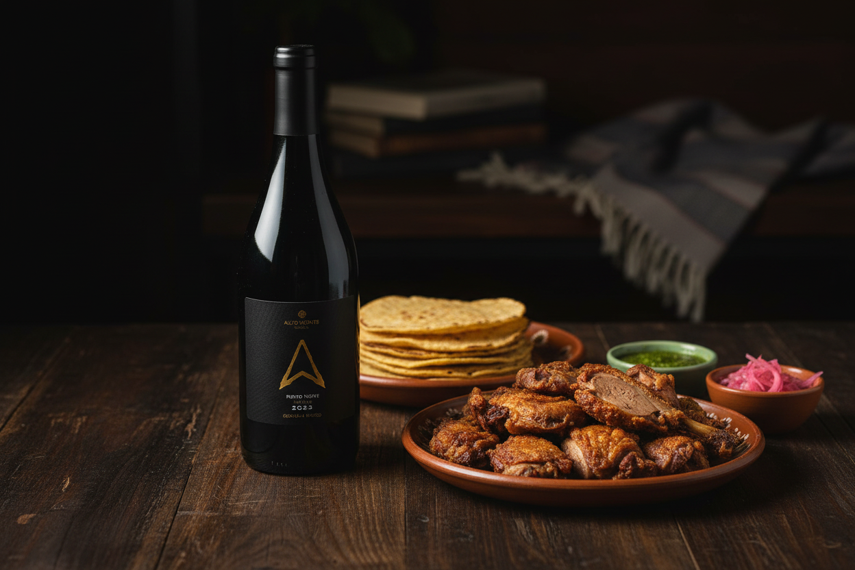Punto Norte Shiraz con Carnitas de Pato