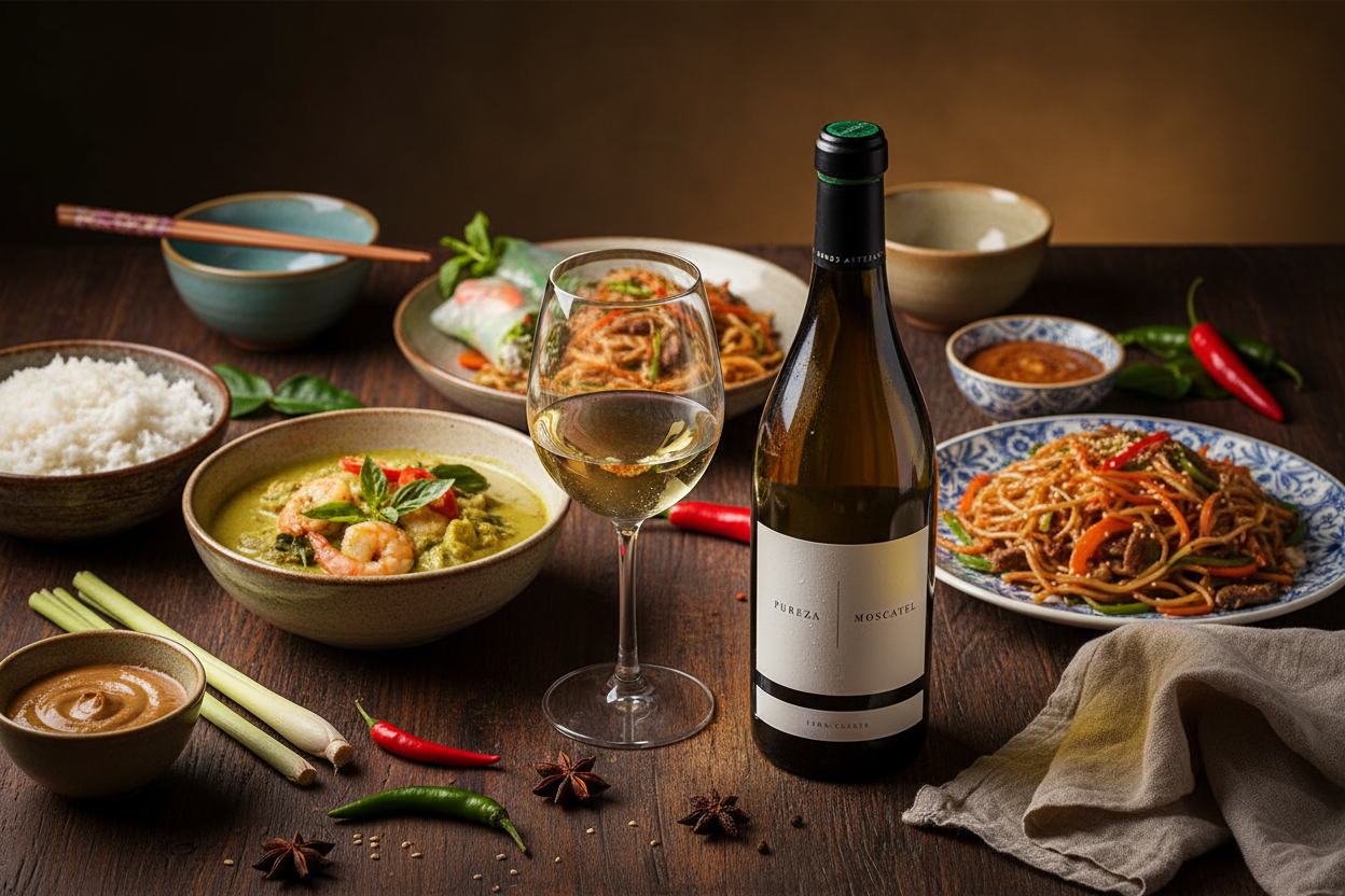 Pureza Moscatel Ánfora 2021 Alicante - Cocina Asiática Especiada