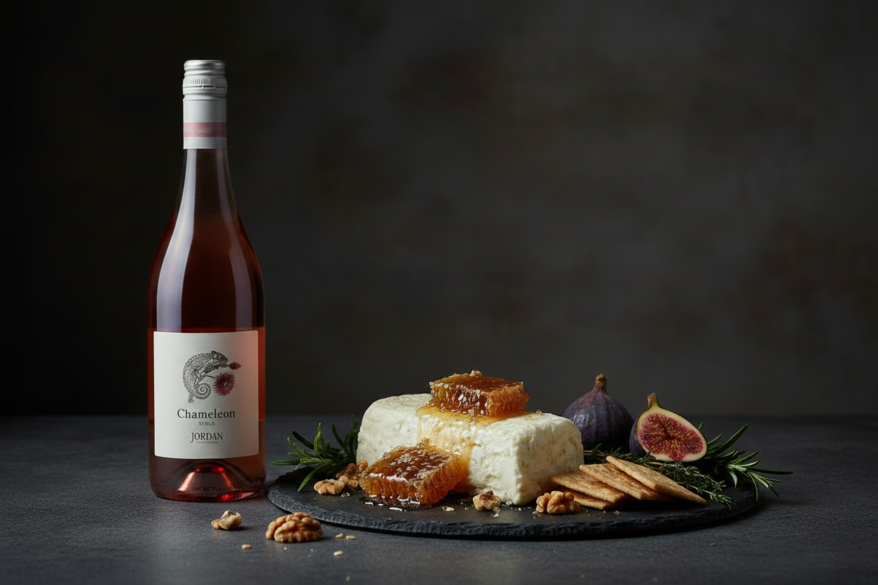 Queso de cabra con Chameleon Rosé