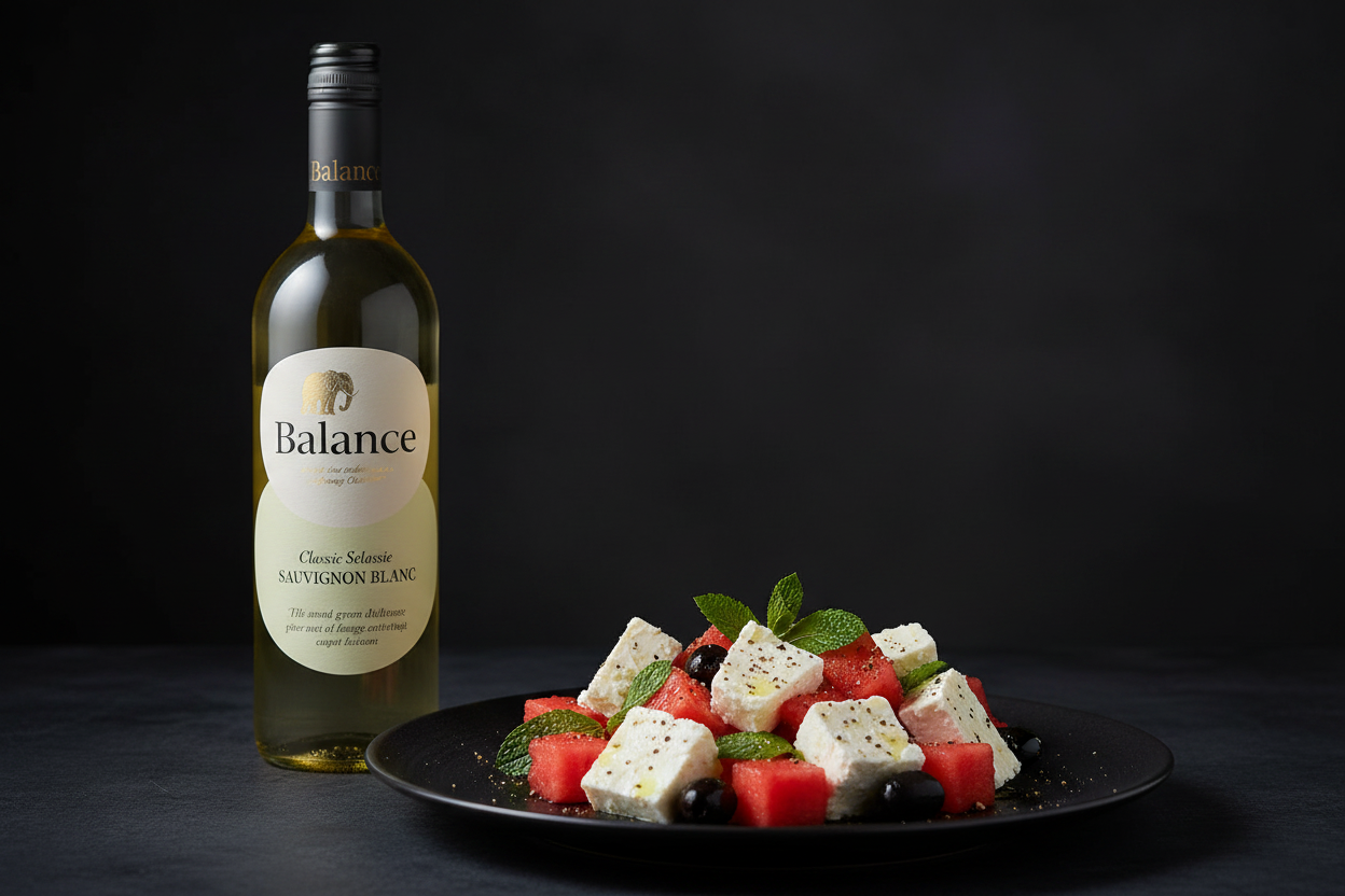 Queso feta con Balance Sauvignon Blanc