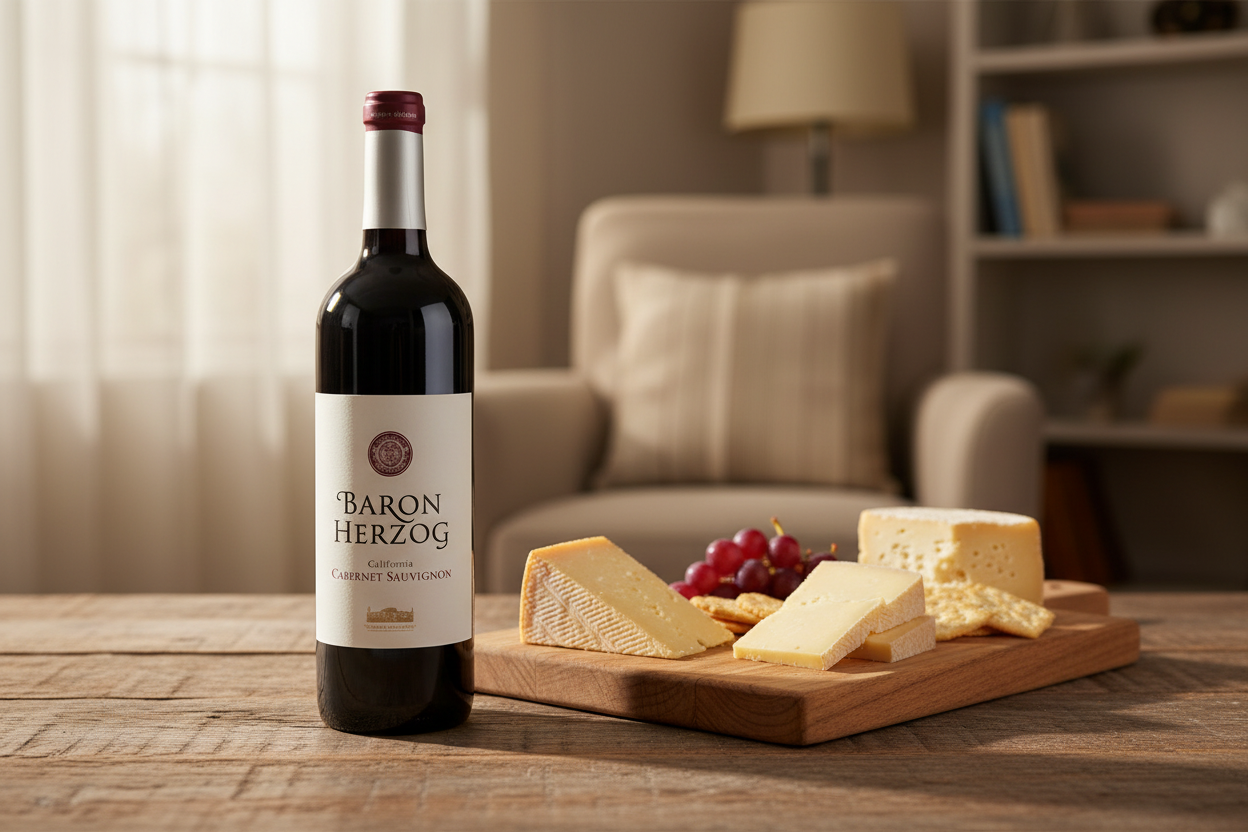 Quesos semicurados con Baron Herzog Cabernet Sauvignon