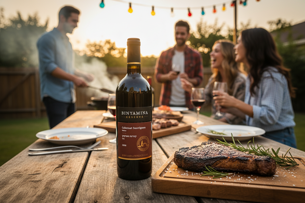 Rib-eye / New York strip con Binyamina Reserve Cabernet Sauvignon