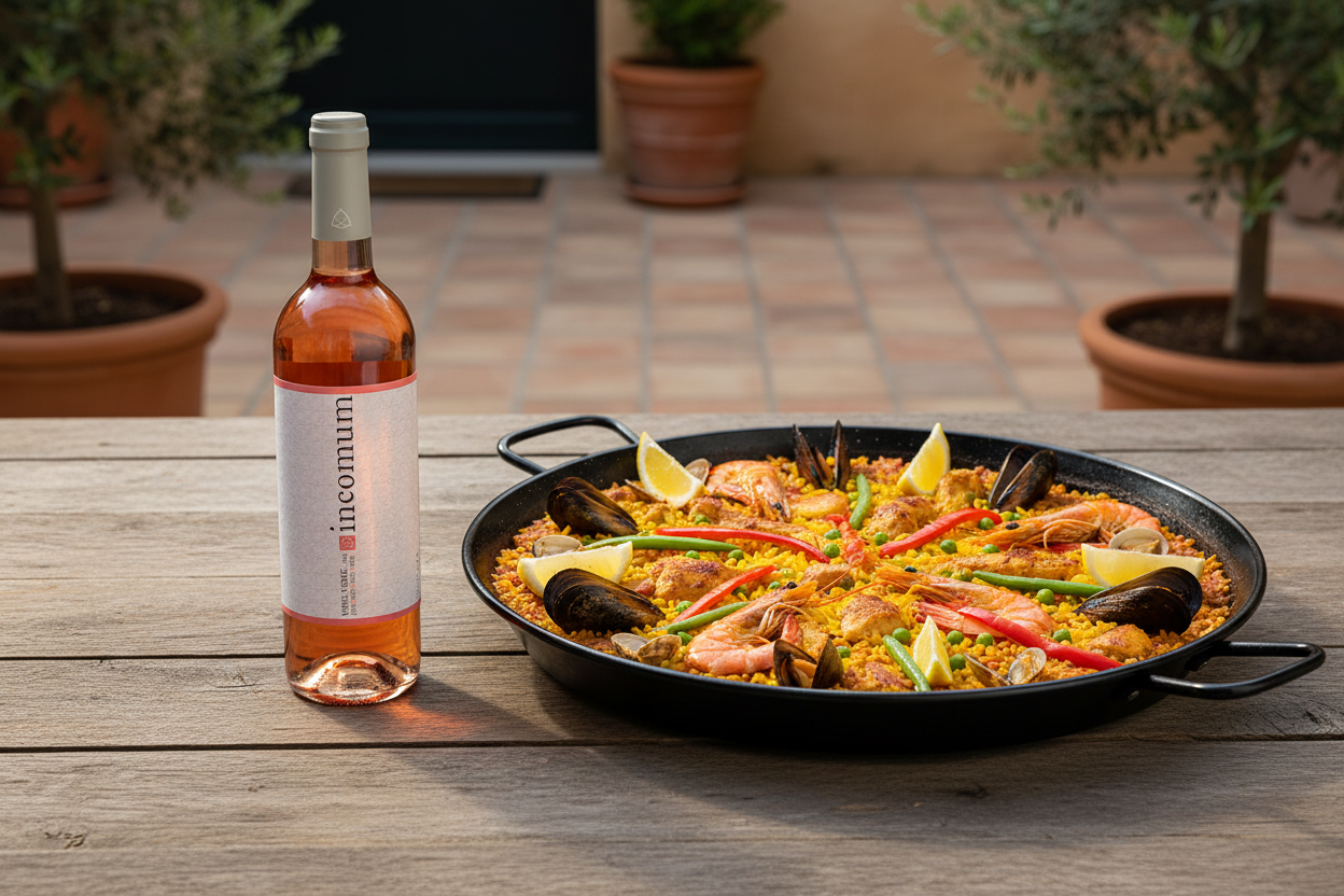 Rosé con paella mixta