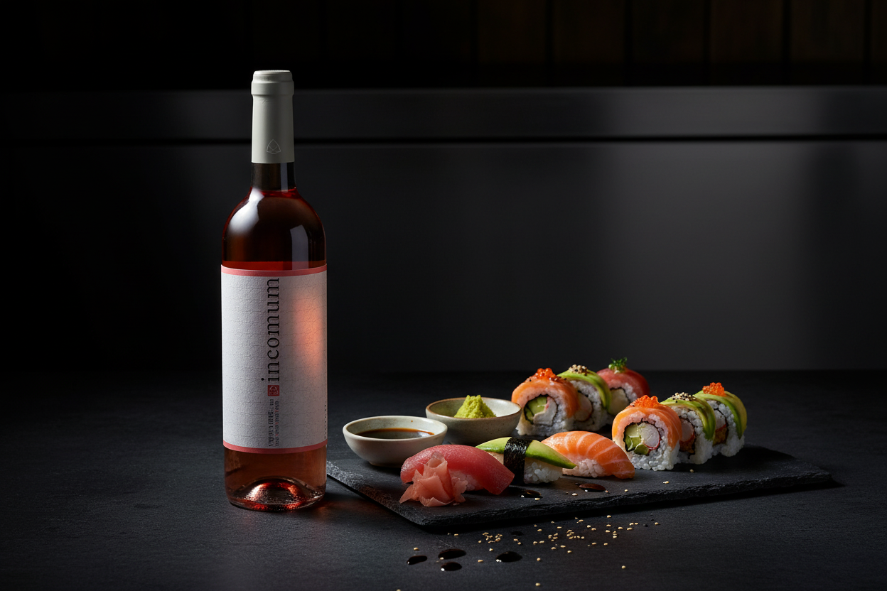Rosé con sushi