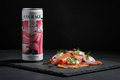 Salmón ahumado con Rosado Merlot Courage
