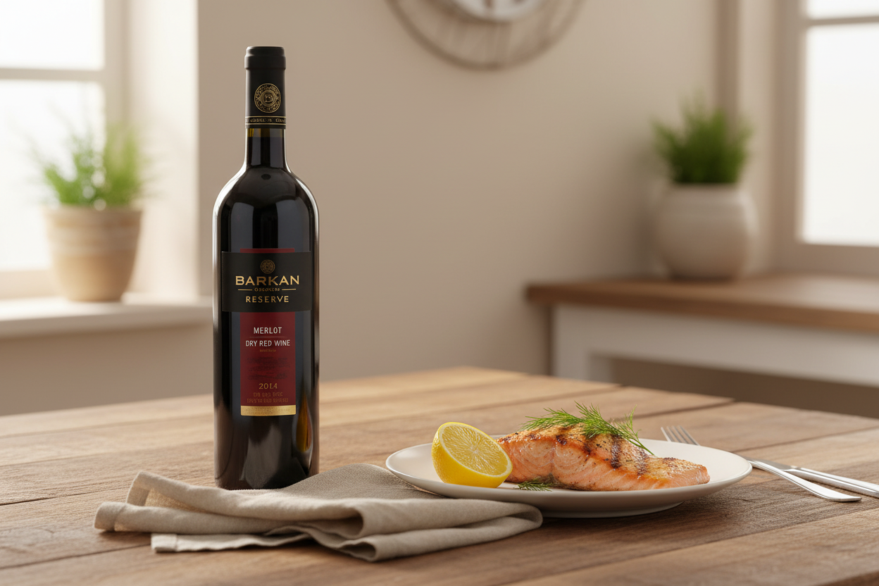 Salmón con Barkan Reserve Merlot