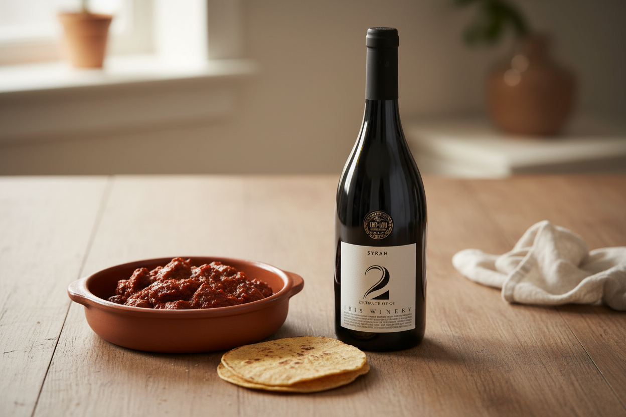 Salsas de chiles secos con 1848 Syrah