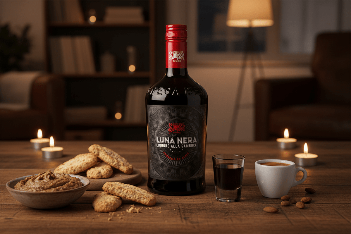 Sambuca Negro Luna Nera 750ml - La Cava
