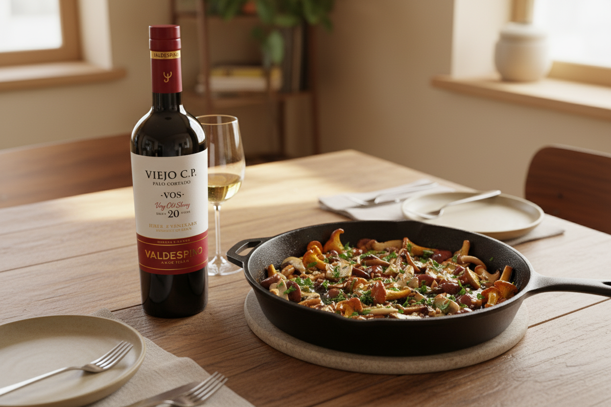 Setas silvestres con Palo Cortado Viejo VOS