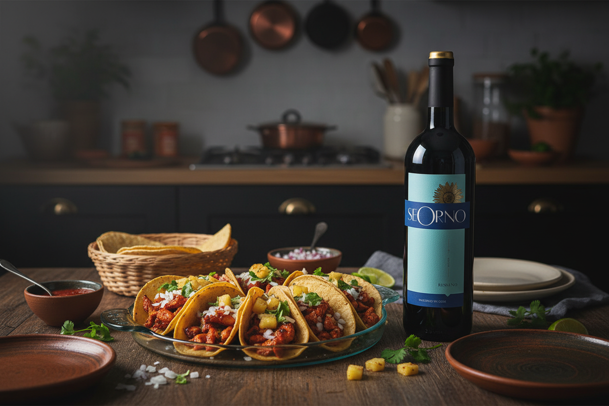 Sforno Malbec Syrah con Tacos al Pastor