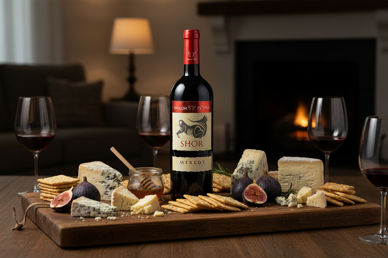 Shiloh Merlot con Quesos de Cabra