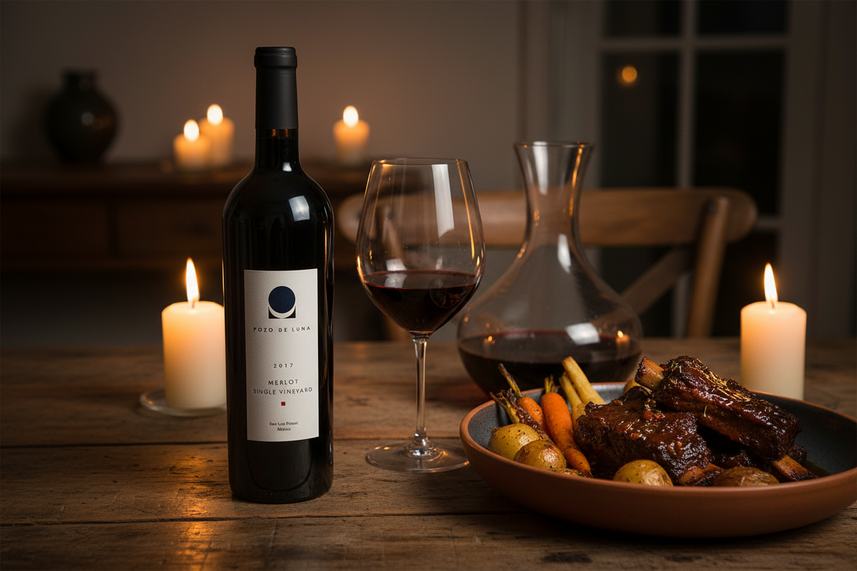 Short ribs con Pozo de Luna Merlot