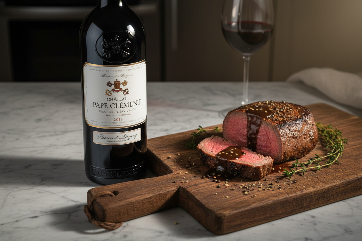 Solomillo a la pimienta negra — Château Pape Clément 2018