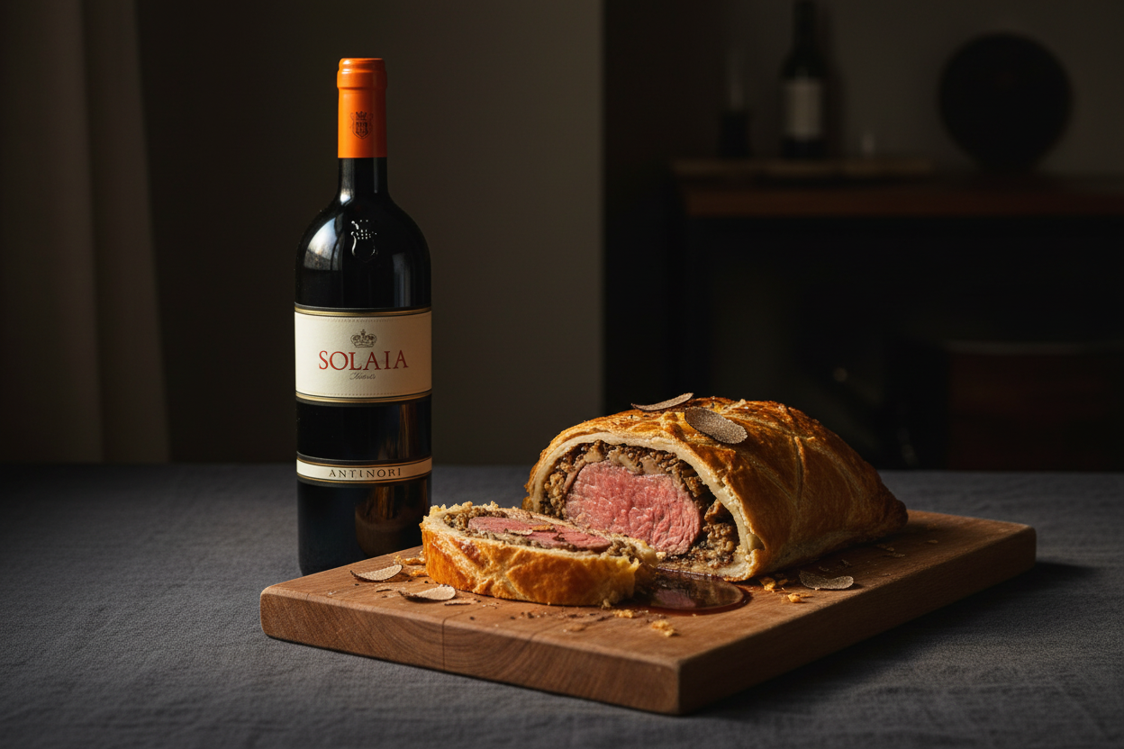 Solomillo Wellington con trufa negra — Solaia 2018