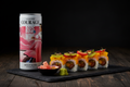 Sushi frutal con Rosado Merlot Courage