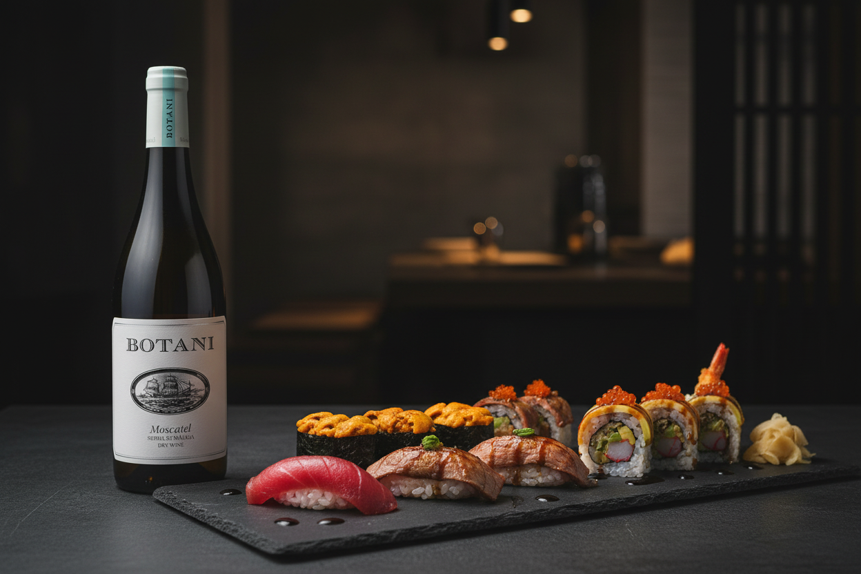 Sushi premium con Botani Moscatel