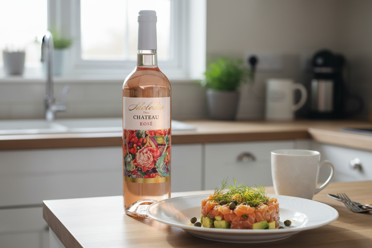 Tártaro de salmón con Mélodie Rosé