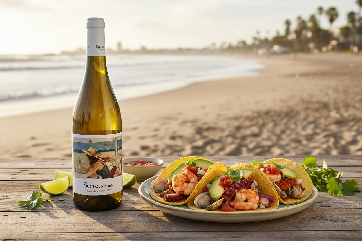 Tacos de mariscos con Secrets de Mar
