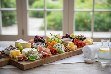 Tapas con quesos y carnes frías