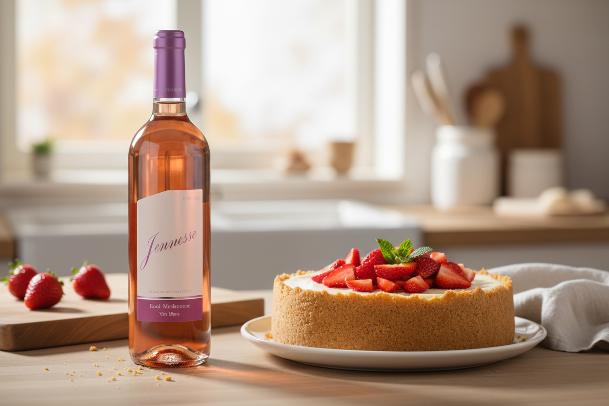 Tarta de queso con Eunesse Pink Moscato