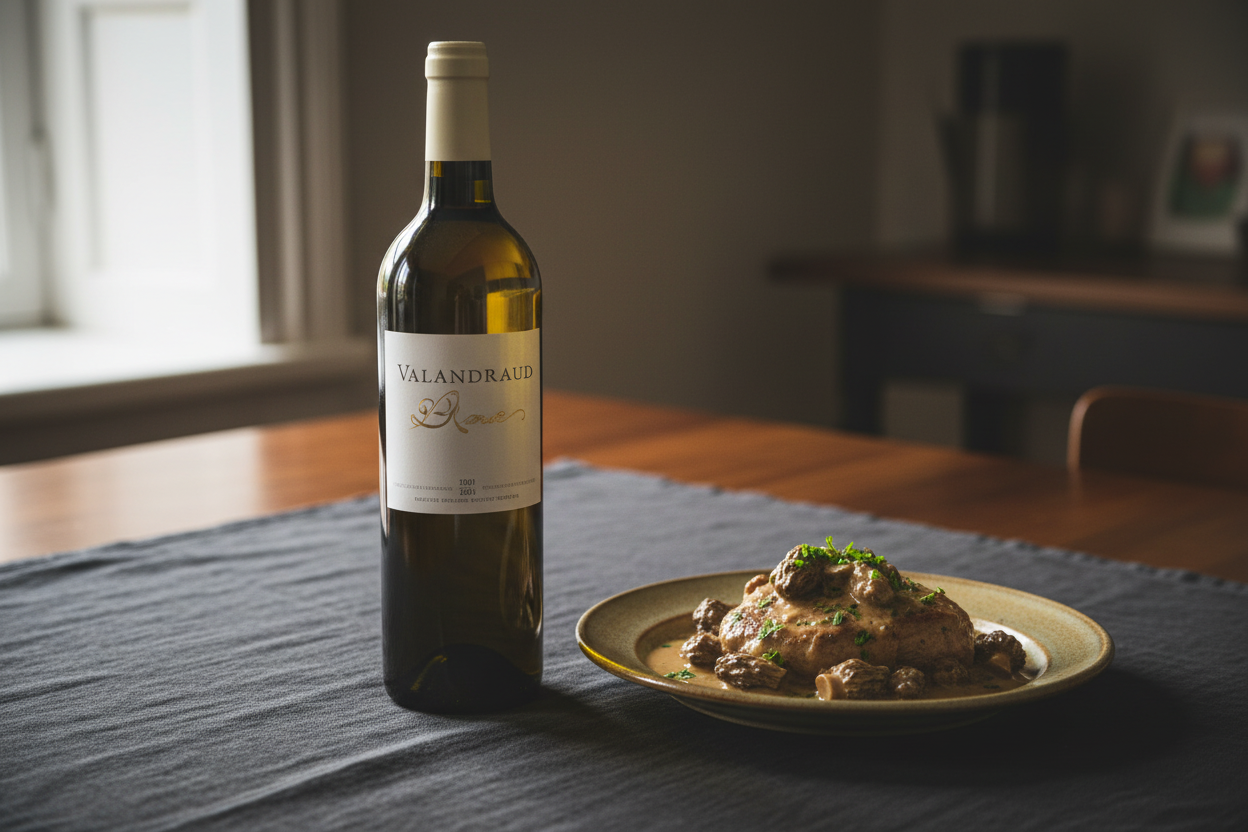 Ternera con colmenillas — Valandraud Blanc 2019